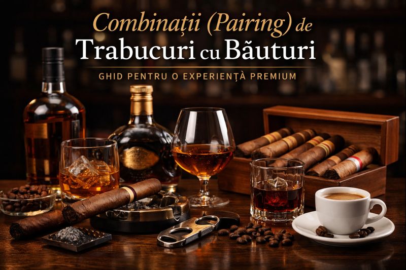 Combinatii (pairing) de trabucuri cu bauturi fine precum whisky, coniac, rom si cafea
