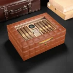Humidor de lux pentru trabucuri Cigarloong din piele premium