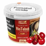 Tutun RioTabak Ruby cireșe 100g în recipient reutilizabil, aromă fructată intensă, produs în Belgia