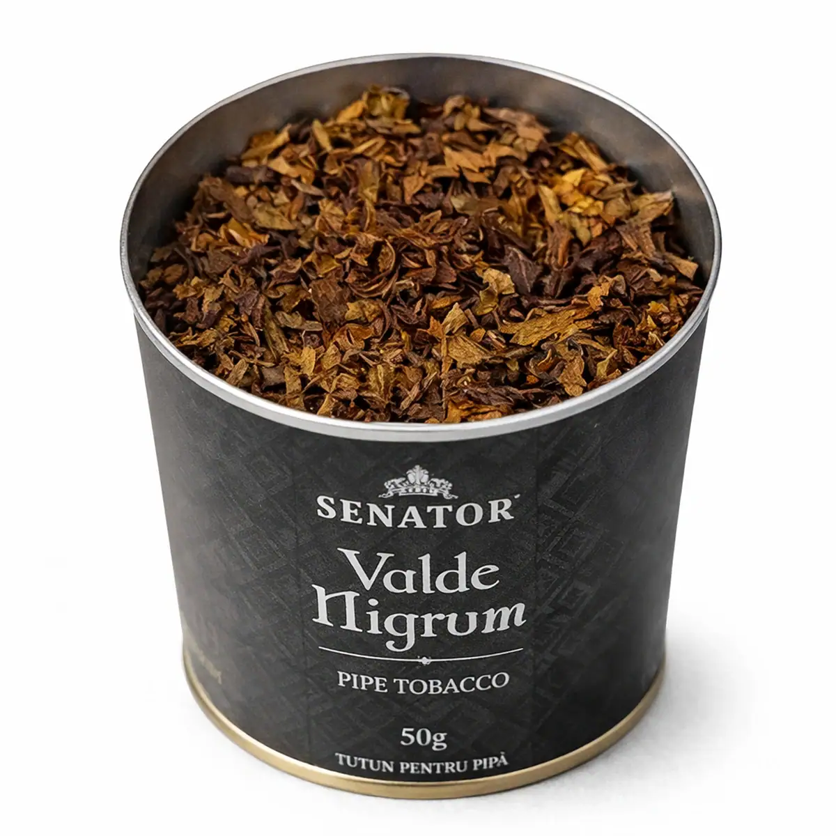 Tutun pentru pipă Senator Nigrum 50g ribbon cut, blend închis cu note fructate și accente afumate