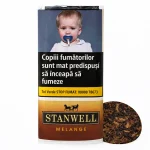 Tutun pentru pipa Stanwell Melange 50g – ambalaj cu design degrade maro și avertisment grafic conform legislației UE