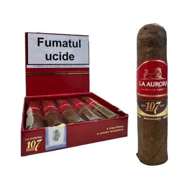 La Aurora 107 Nicaragua Sumo Short Robusto (5) - trabuc premium La Aurora