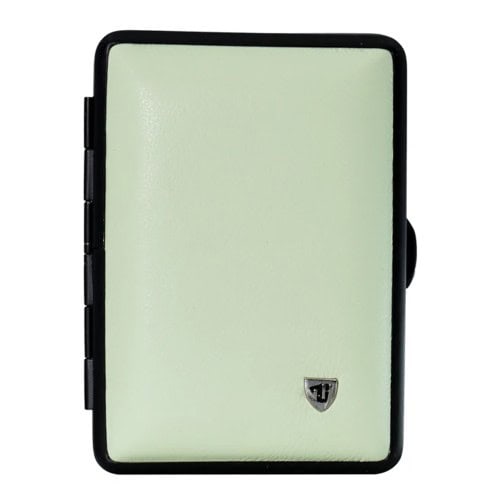 Tabacheră Von Hofe Lime verde-lime piele naturală 14 țigări format compact slim — Made in Germany