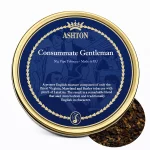 Tutun pentru pipă Ashton Consummate Gentleman 50g – cutie metalică rotundă albastru închis cu accente aurii