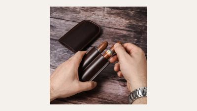 Etui trabucuri piele naturala Contact Family CF5002 pentru 2 trabucuri - imagine 2
