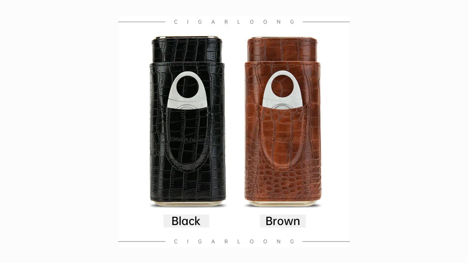 etui trabucuri cigarloong 3 trabucuri piele