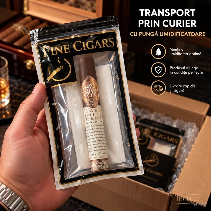 Trabuc Rocky Patel A.L.R. Second Edition Sixty la bucată ambalat în pungă umidificatoare pentru transport prin curier