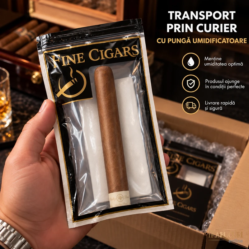 Trabuc Rocky Patel The Edge Corojo Robusto la bucată ambalat în pungă umidificatoare pentru transport prin curier