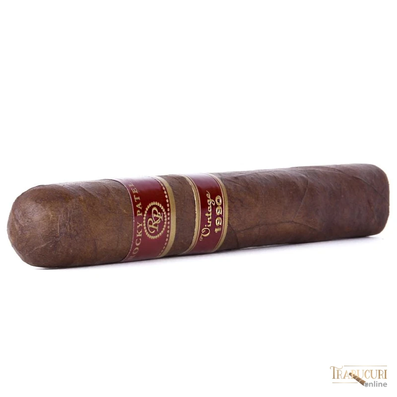 Detaliu inel iconic maroon & gold și înveliș Honduran Broadleaf 12 ani - Rocky Patel Vintage 1990