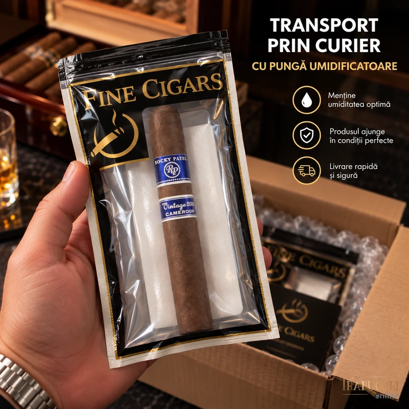 Trabuc Rocky Patel Vintage 2003 Cameroon Robusto la bucată ambalat în pungă umidificatoare pentru transport prin curier