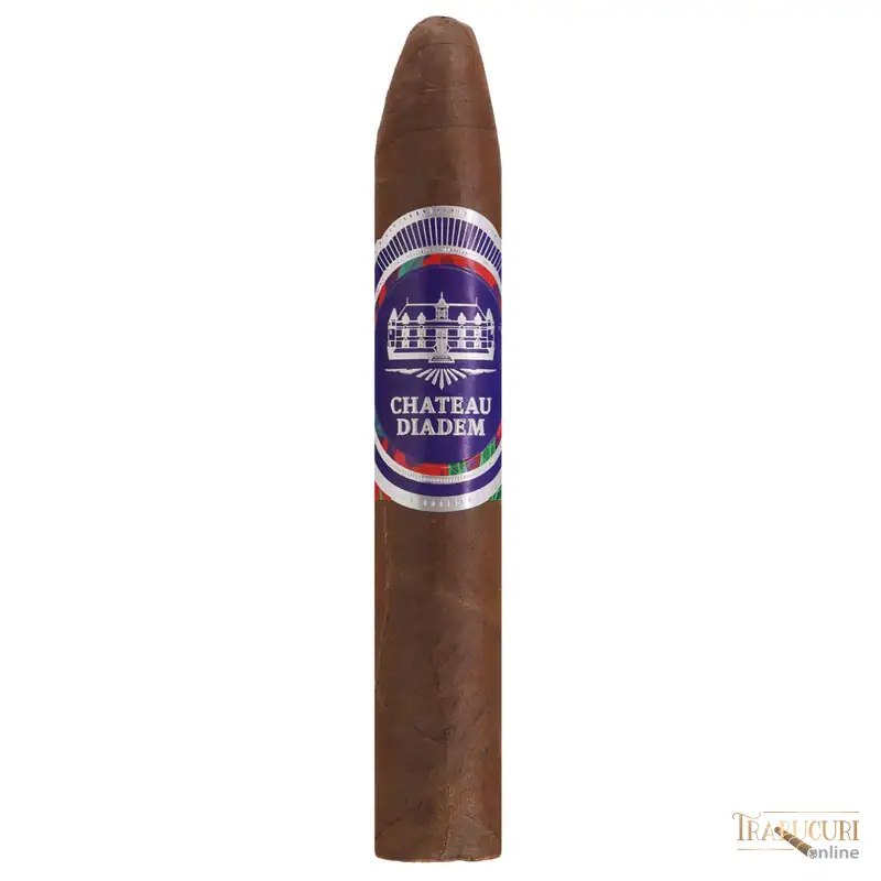 Trabuc Chateau Diadem Conviction Belicoso la bucată - detaliu trabuc Conviction Belicoso și wrapper