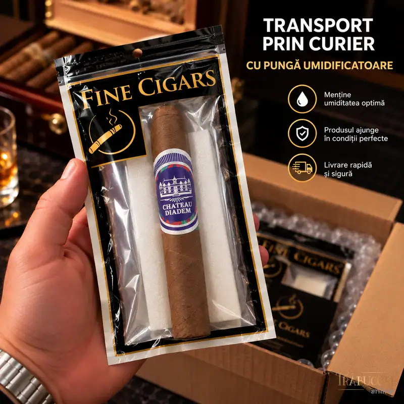 Trabuc Chateau Diadem Conviction Gordo la bucată - trabuc Gordo ambalat în pungă umidificatoare pentru transport