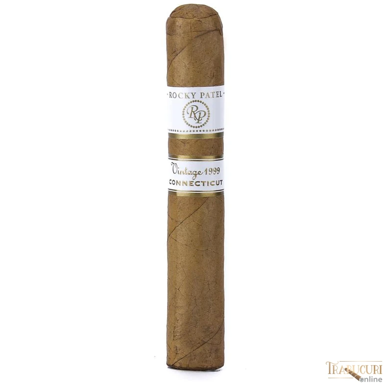 Trabuc Rocky Patel Vintage 1999 Connecticut Petite Corona la bucată - trabuc individual pe fundal alb